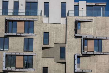 Çağdaş tasarım multifamily yaşam evlerin. Modern lüks daireler binalar