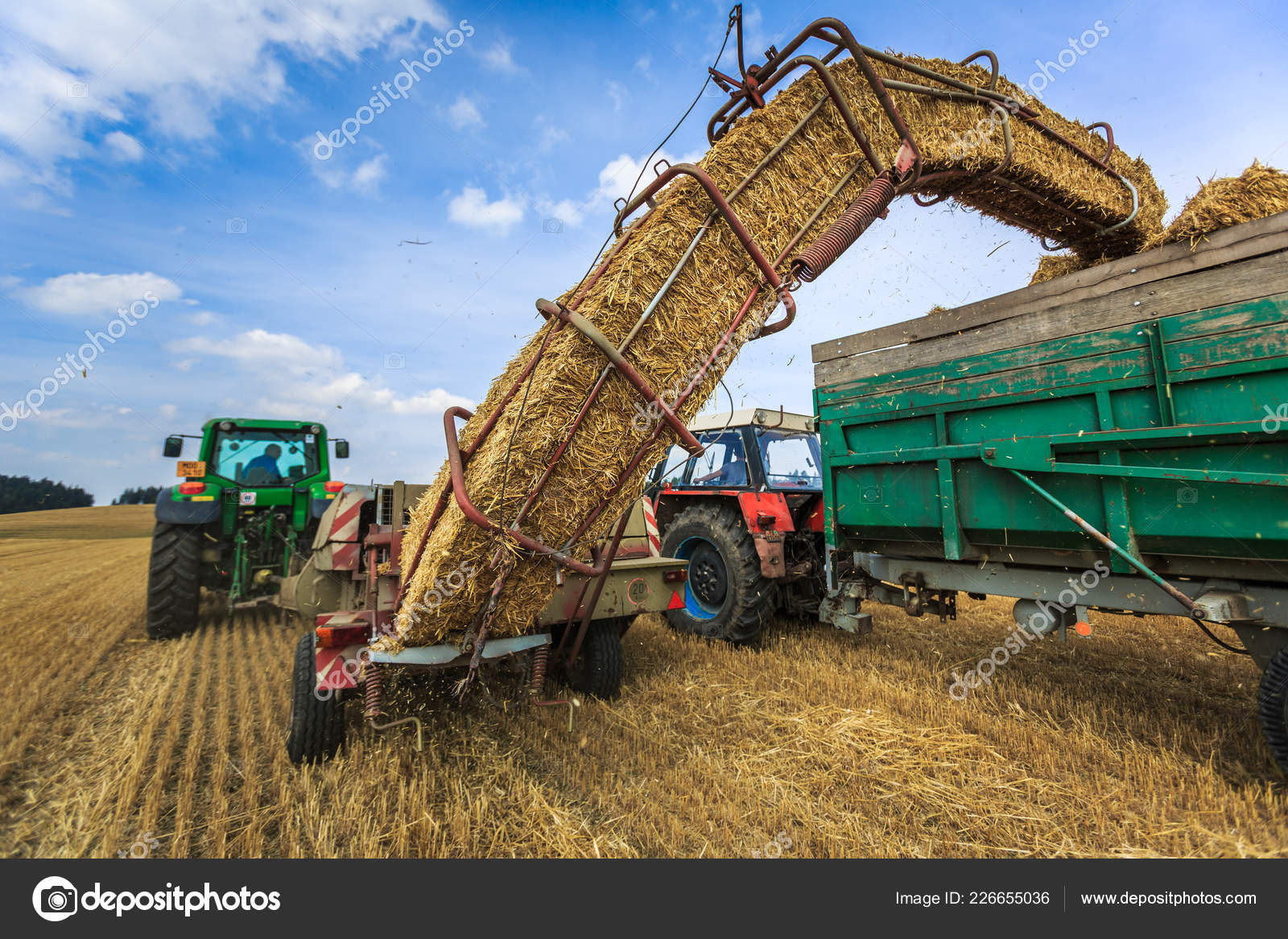 Tractors Working Farm Field Agricultural Machines Work Stock
