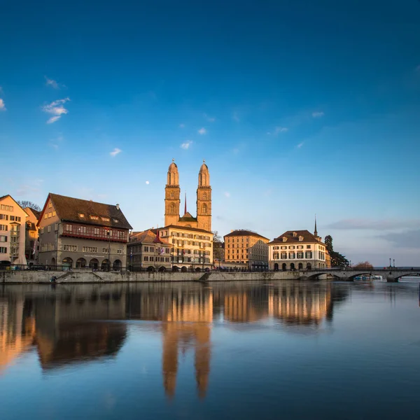 Zurich Szwajcaria Widok Kościoła Grossmunster — Zdjęcie stockowe