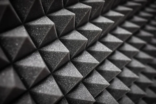 Ses Geçirmez Kaplama Yakın Çekim Köpük Kayıt Stüdyosu Ayrıntıları — Stok fotoğraf