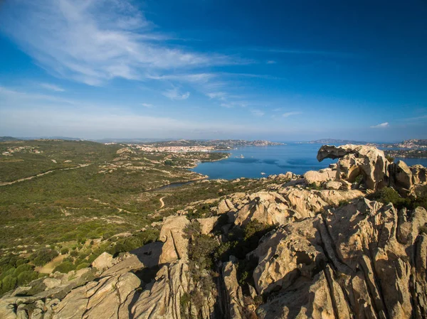 Capo Orso Palau Sardinia Italia Näkymä Karhun Kivelle Palaun Satamasta — kuvapankkivalokuva