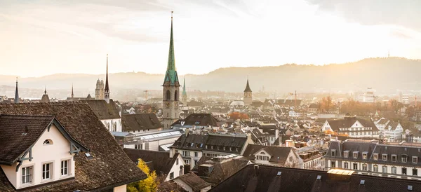 Zürich Schweiz Blick Auf Die Altstadt Aus Der Vogelperspektive — Stockfoto