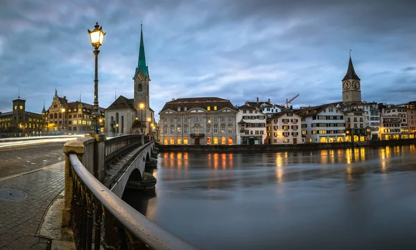 Zurych Szwajcaria Widok Stare Miasto Rzeką Limmat — Zdjęcie stockowe