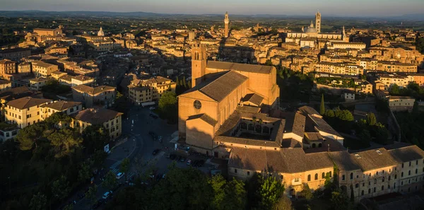 シエナ トスカーナ イタリアの古い町の空撮 — ストック写真