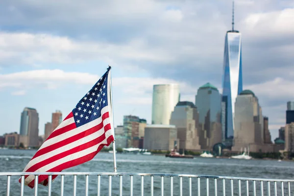 New York City Seen Boat Hudson River — Stock Photo, Image