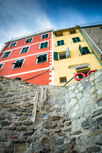 Riomaggiore of Cinque Terre, Italy - Traditional fishing village — Stock Photo, Image