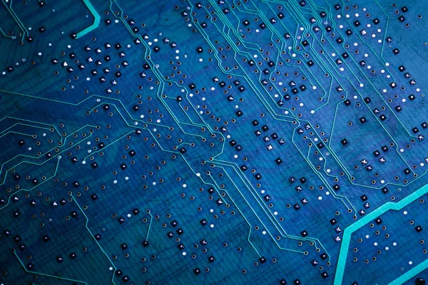 Printed  computer circuit board with many electrical compon — Stock Photo, Image