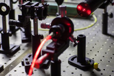 Lazer, irises, appertures ile Kuantum optik laboratuvar kurulumları 