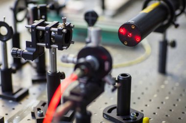 Lazer, irises, appertures ile Kuantum optik laboratuvar kurulumları 