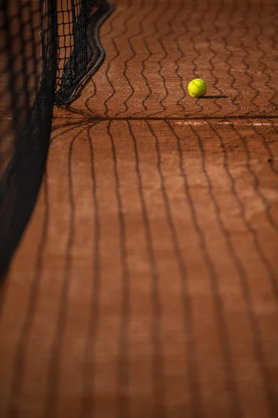 Pista Tenis Con Pelotas Tenis Red — Foto de Stock