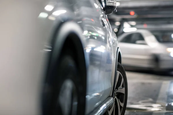 Underjordiskt Garage Eller Modern Parkering Med Massor Fordon Perspektiv — Stockfoto