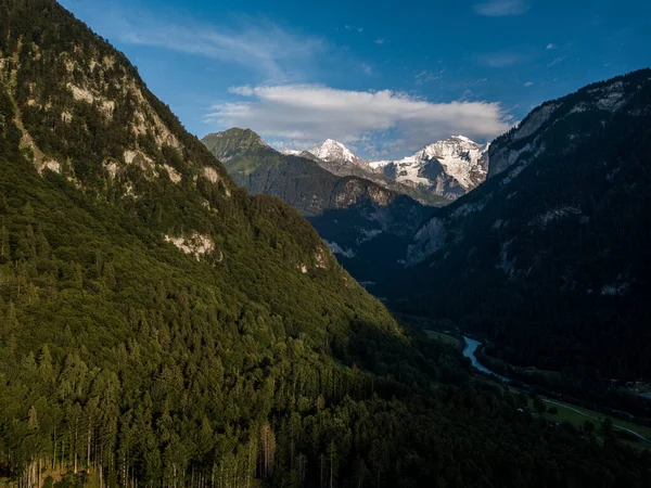 Panorama Över Lauterbrunnen Dalen Bernese Alperna Schweiz — Stockfoto