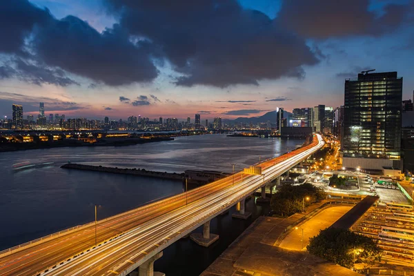 Hong Kong Sept 2013 Hong Kong Night View Kwun Tong — Stock Photo, Image