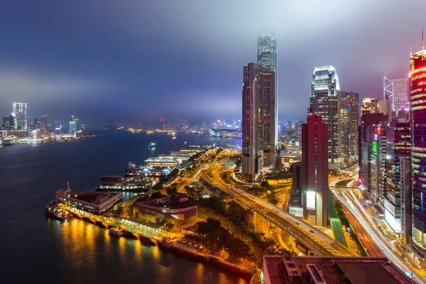 Hong Kong Mai 2015 Vue Nocturne Hong Kong Long Port — Photo