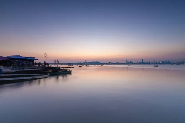 Zachód Słońca Hong Kongu Lau Fau Shan — Zdjęcie stockowe