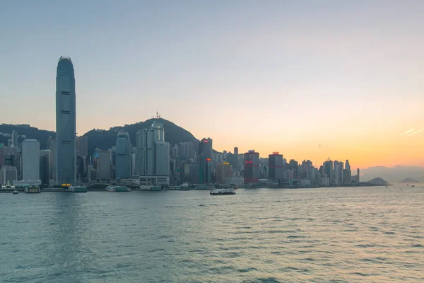 Hong Kong Feb 2019 Hong Kong Sunset View Victoria Harbor — Foto de Stock