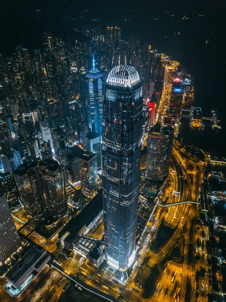 Hong Kong Ocak 2019 Victoria Limanı Boyunca Hong Kong Gece — Stok fotoğraf