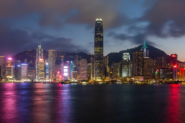 Hong Kong Kong Feb 2019 Hong Kong Éjszakai Kilátás Victoria — Stock Fotó