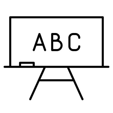 Kara tahta satırı simgesi beyaz arka plan üzerinde izole. Blackboard işareti okul. Düz tasarım. Vektör çizim