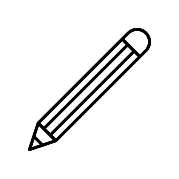 Beyaz arka plan üzerinde izole silgi satırı simgesi ile kalem. Eğitim işareti. Çizim ve eğitim araçları. Okul ofis sembol. Düz tasarım. Vektör çizim — Stok Vektör