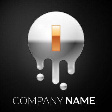 Logo sıçrama mektup. Altın nokta ve gümüş kabarcık mektup tasarım siyah arka plan üzerine. Vektör çizim