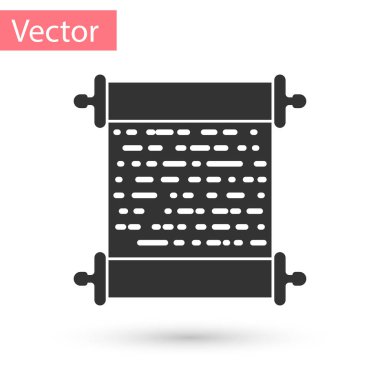 Gri kağıt kaydırma simgesi beyaz arka plan üzerinde izole. Tuvali kaydırma işareti. Vektör çizim