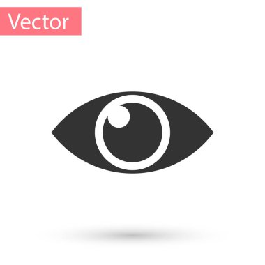 Beyaz arka plan üzerinde izole gri göz simgesini. Vektör çizim