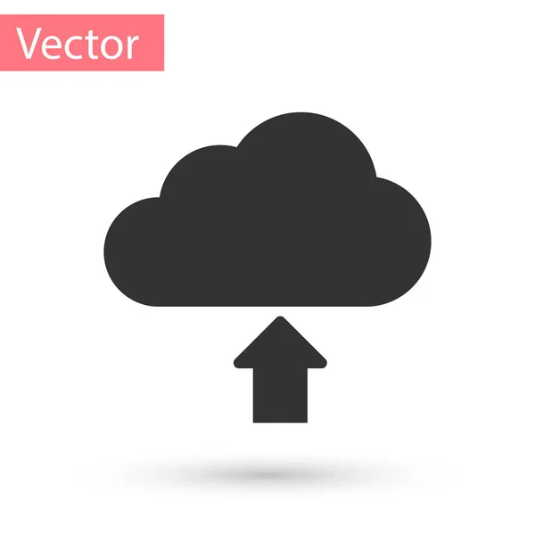 Graue Wolke Download-Symbol isoliert auf weißem Hintergrund. Vektorillustration — Stockvektor