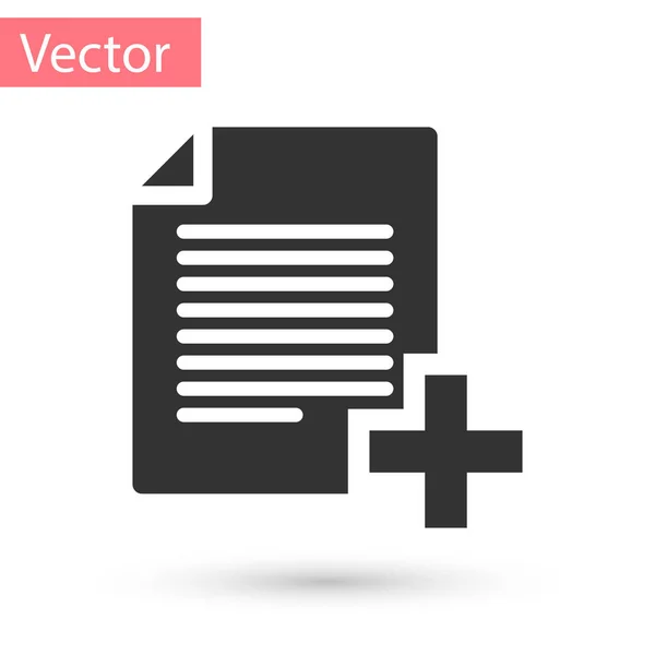 Grau neues Dateisymbol auf weißem Hintergrund hinzufügen. Dokument-Symbol kopieren. Vektorillustration — Stockvektor