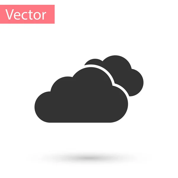 Иконка "Серые облака" выделена на белом фоне. Векторная миграция — стоковый вектор
