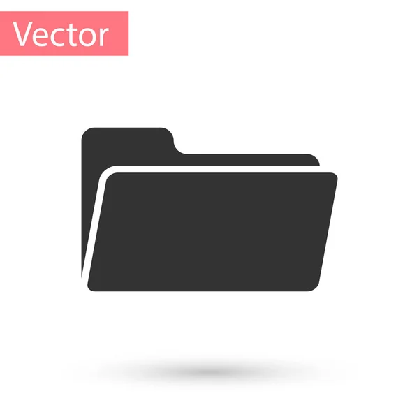 Icono de carpeta gris aislado sobre fondo blanco. Ilustración vectorial — Vector de stock