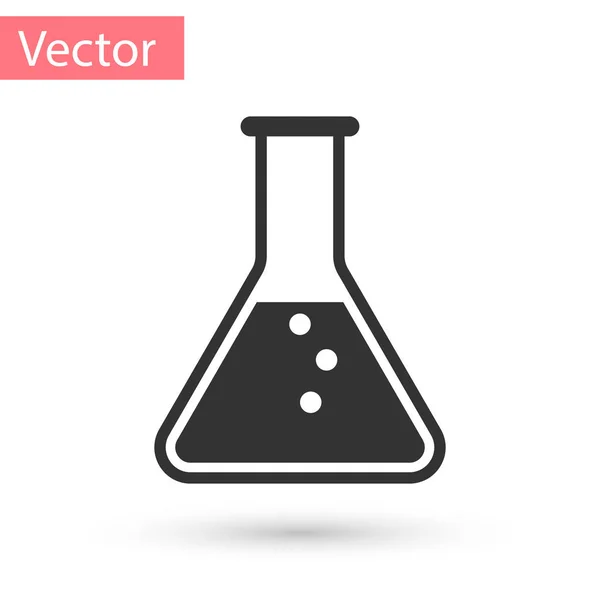 Graues Reagenzglas und Kolben - Symbol für chemische Labortests auf weißem Hintergrund isoliert. Vektorillustration — Stockvektor