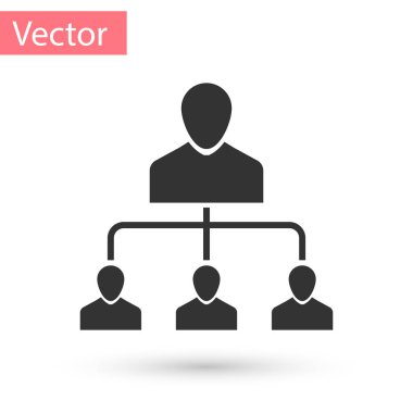 Beyaz arka plan üzerinde izole gri tavsiye pazarlama kutsal kişilerin resmi. Pazarlama, iş ortaklığı, tavsiye programlar stratejisi ağ. Vektör çizim