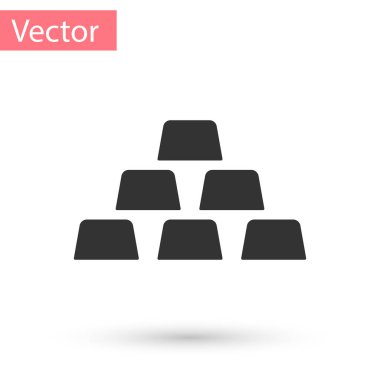Gri Altın külçeleri beyaz arkaplanda izole edilmiş. Bankacılık işi konsepti. Vektör İllüstrasyonu