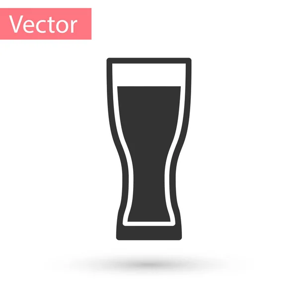 Graues Glas Bier-Symbol isoliert auf weißem Hintergrund. Vektorillustration — Stockvektor