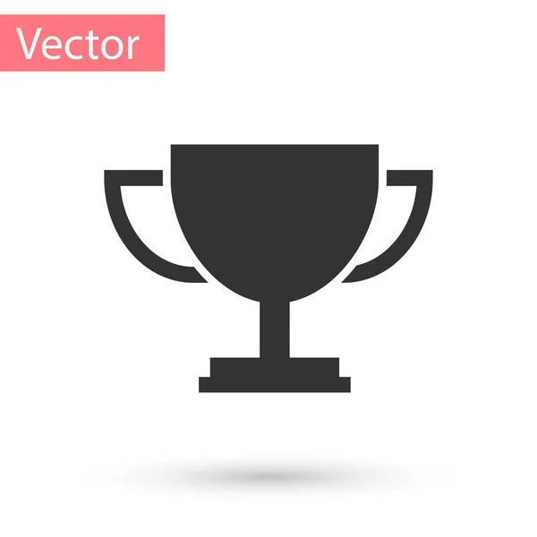 Graues Pokal-Symbol auf weißem Hintergrund. Auszeichnungssymbol. Meisterpokal. Vektorillustration — Stockvektor