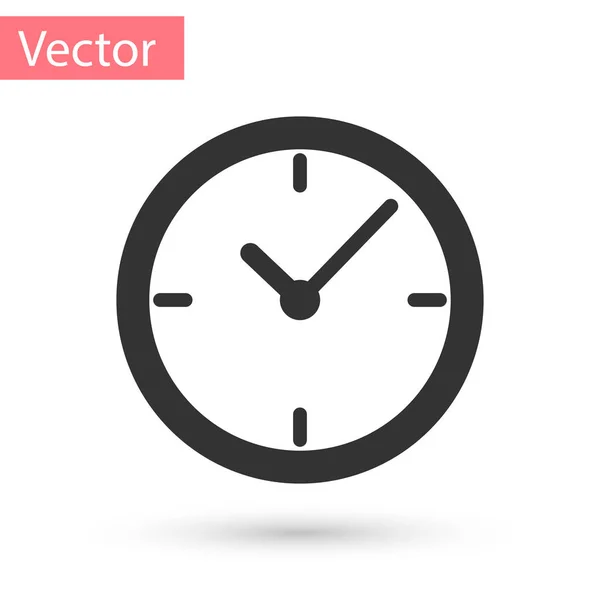 Icono del reloj gris aislado sobre fondo blanco. Ilustración vectorial — Vector de stock