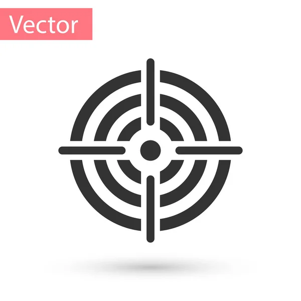 Grey Target sport pour tir icône de compétition isolé sur fond blanc. Cible propre avec des numéros pour le champ de tir ou tir au pistolet. Illustration vectorielle — Image vectorielle