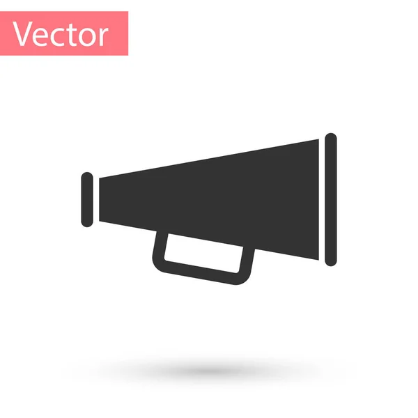 Icono de megáfono gris aislado sobre fondo blanco. Ilustración vectorial — Vector de stock