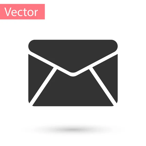 Icono de sobre gris aislado sobre fondo blanco. Mensaje de correo electrónico símbolo de letra. Ilustración vectorial — Vector de stock