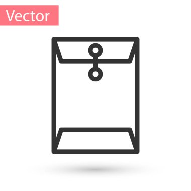 Gri Zarf simgesi beyaz arkaplanda izole edildi. E- posta mektup sembolü. Vektör İllüstrasyonu