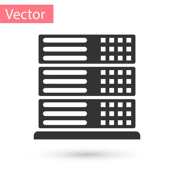 Grey Server, Data, Web Hosting ícone isolado no fundo branco. Ilustração vetorial — Vetor de Stock