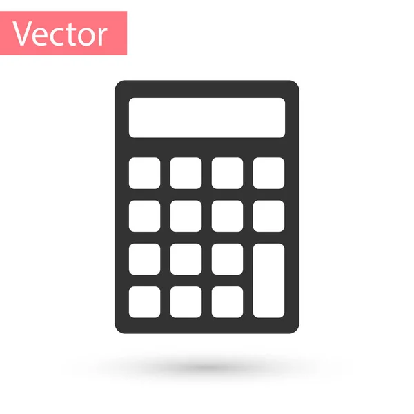 Grey Calculator icon isolated on white background. Accounting symbol. Business calculations mathematics education and finance. Vector Illustration — Stock Vector