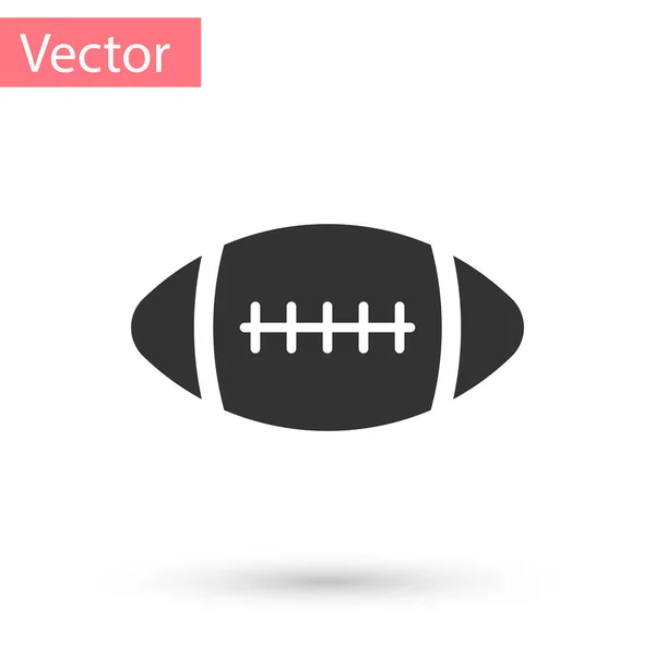 Graue Ikone des amerikanischen Fußballs isoliert auf weißem Hintergrund. Vektorillustration — Stockvektor