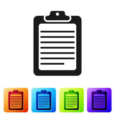 Gri pano ile belge simgesi beyaz arka plan üzerinde izole. Simge renk kare düğmeleri ayarlayın. Vektör çizim