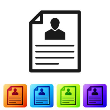 Beyaz arka plan üzerinde izole gri Sürdür simge. CV uygulama. Profesyonel personel aranıyor. Çözümlenirken personel devam. Simge renk kare düğmeleri ayarlayın. Vektör çizim