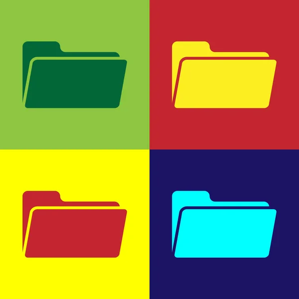 Icono de carpeta de color aislado en fondos de color. Diseño plano. Ilustración vectorial — Vector de stock