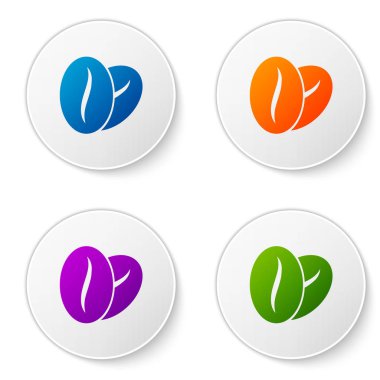 Renk kahve çekirdekleri simgesi beyaz arka plan üzerinde izole. Renk simgesi daire düğmeleri ayarlayın. Vektör çizim