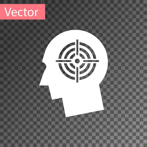 Icona concetto di caccia White Head isolata su sfondo trasparente. Obiettivo aziendale o segno Occupazione. Risorse umane e reclutamento per le imprese. Illustrazione vettoriale — Vettoriale Stock