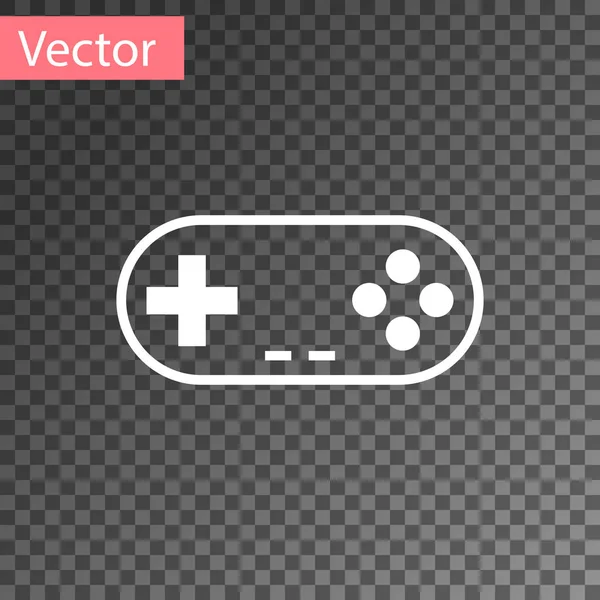 Icono de Gamepad blanco aislado sobre fondo transparente. Controlador de juego. Ilustración vectorial — Archivo Imágenes Vectoriales
